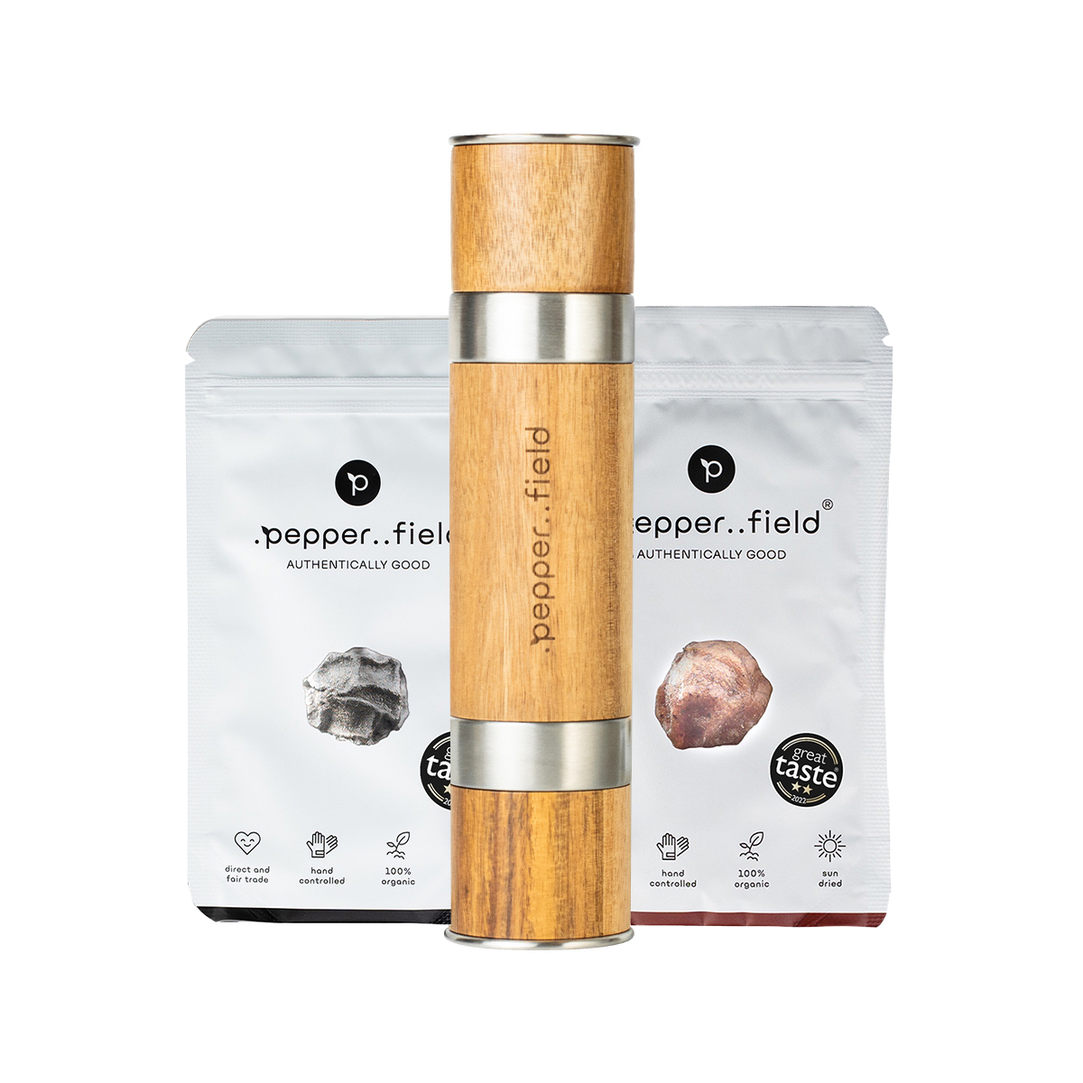Double grinder Duomill +20g red and black campot pepper free